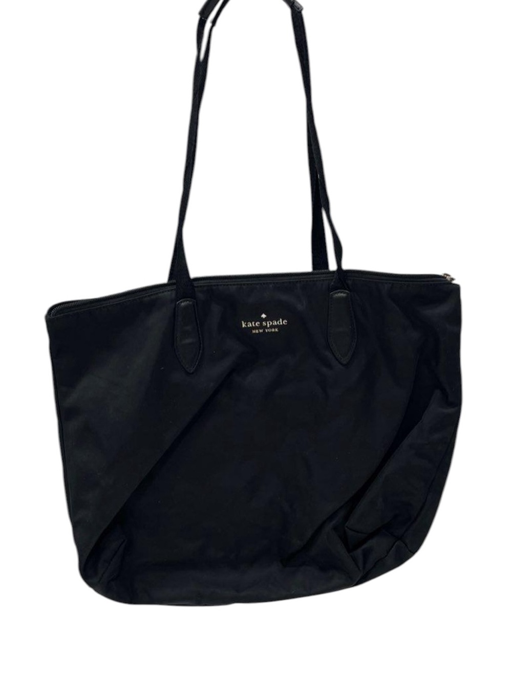 6089 kate spade Black Nylon Tote with Gold Logo